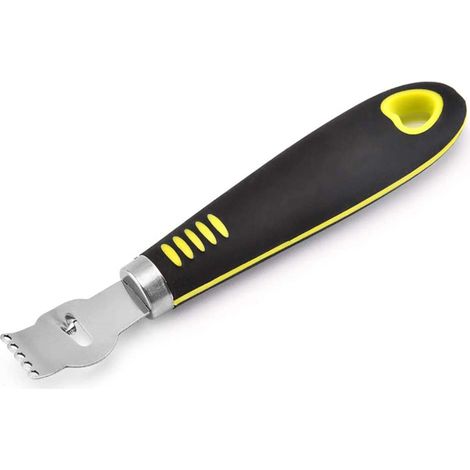Rallador de limón, hoja dentada de acero inoxidable, cuchillo estriado, mango ergonómico, barra de cocina (1/5)