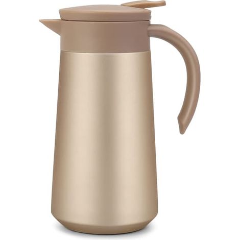 Cafetière isotherme en acier inoxydable 800 ml, couleur or, isolation sous vide, maintien au chaud 9 h, maintien au froid 18 h. (1/5)