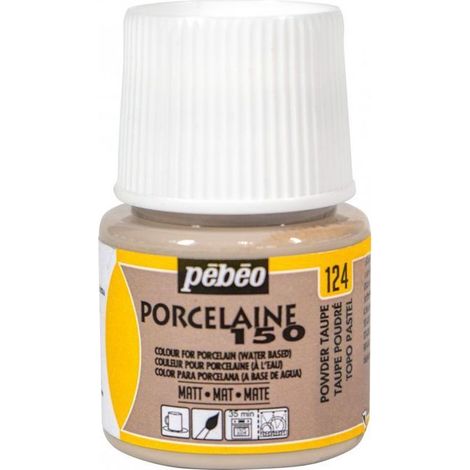 Peinture Porcelaine 150 - Pébéo - Taupe poudré - 45ml - Peinture à l'eau - Aspect émaillé (1/3)