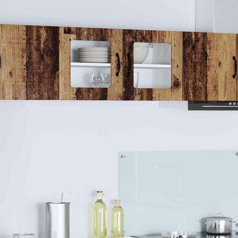 Wall Glass Cabinet LUCCA Old Wood 80 x 31 x 40 cm vidaXL