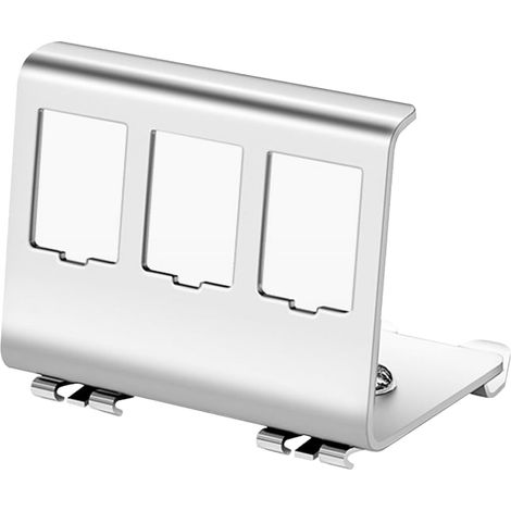 Adaptateur rail DIN pour modules Keystone RJ45, support métallique en acier inoxydable de 1,5 mm pour rails DIN de 35 mm, modules Keystone de 14 x 16 mm - Module 3 ports (1/5)