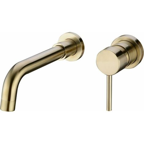 Outdoor Faucet Concealed Brass Basin Faucets Widespread Hot/Cold Mixer Brushed Gold (1/5)