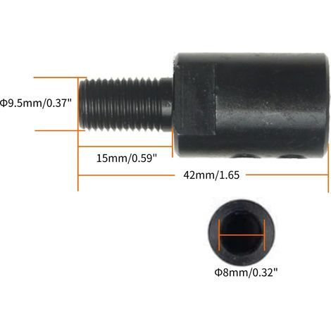 Mandrino filettato 3/8-24UNF, biella interna da 8 mm, mandrino miniaturizzato, accessori per trapano elettrico