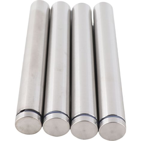 Lot de 4 entretoises verre inox creuses avec goujons fixation enseigne et boulons (19x150 mm) (1/5)