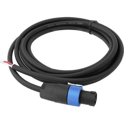 1 câble de haut-parleur Speakon vers fil nu 2 pôles en cuivre 16 AWG 24 V pour amplificateur audio DJ Disco 3 m (1/5)