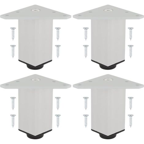 Lot de 4 Pieds de Meuble en Alliage d'aluminium, Pied Canapé Réglables, Pied Meuble Salle de Bain Pieds d'armoire de Haute qualité pour Meuble Hauteur : 10cm(+10mm) (1/5)