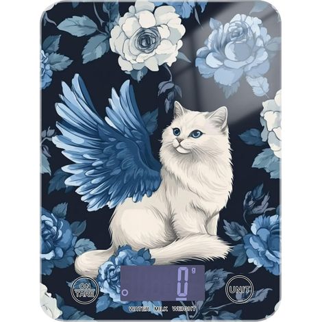 Blue Rose – Balance de cuisine portable avec motif chat ailé 5 kg/ (1/5)
