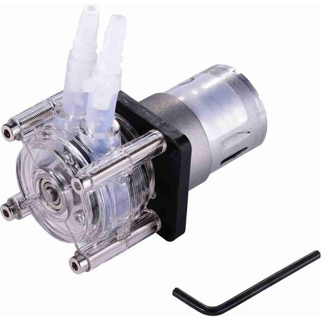 GROTHEN Pompe péristaltique DC 24V avec tuyau silicone pompe à liquide dosage vide autoprimante anti-corrosion débit réglable pour aquarium bricolage labo analyse chimique additifs (1/2)