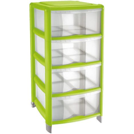 CASSETTIERA ALTA colore trasparente/lime colore trasparente/lime