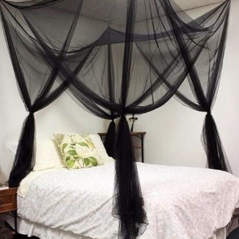 TEMPSA Moustiquaire de Lit Baldaquin Voile NOIR (1/3)