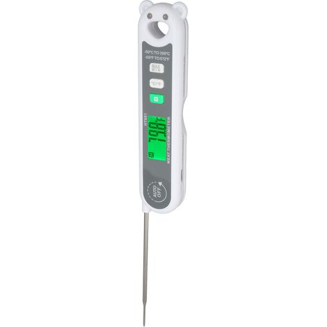 Thermomètre à viande à sonde étanche, numérique, pliable, avec écran LCD, indicateur de température des aliments -50℃ à 300℃ (1/5)