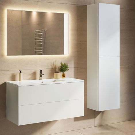 Ensemble meuble vasque 100 cm avec colonne - LOMAZOO Nuvano - (1/5)