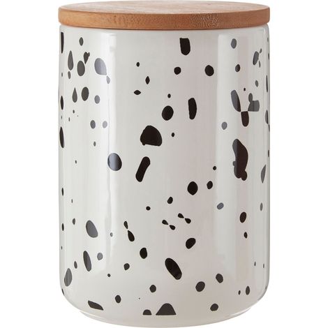 Premier Housewares Dolomite Speckled Large Storage Canister / Kitchen Canisters For Food Storage Airtight Jar With Bamboo Lid Jars For Tea Coffee Sugar And Spices 11 x 16 x 11 (1/5)