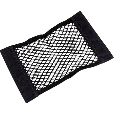 Organizer per bagagliaio a rete elastica, a tasca, 24,5x40 cm, con sedile e 2 strisce di velcro autoadesive, per auto e casa, nero. (1/5)