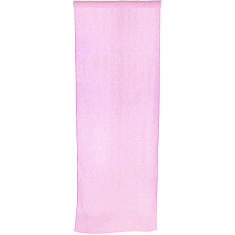 Rideaux transparents à œillets, motif étoiles argentées romantiques, pour chambre de fille. Rideaux fins et élégants.-Pink (1/3)