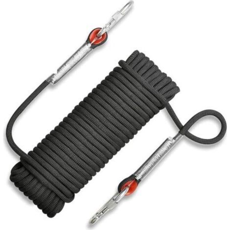 Pair Corde de sécurité d'escalade extérieure de 20 m, corde de sauvetage d'alpinisme résistante à la déchirure, corde de 10 mm de diamètre pour la randonnée