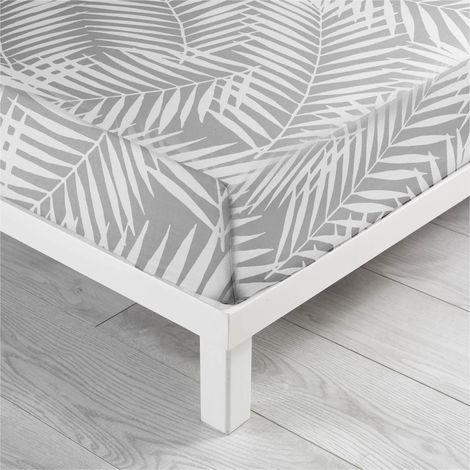 Drap housse 90 x 190 cm Botania gris (1/3)