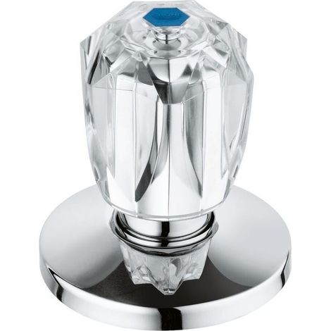 Grohe Oberteil, DN 15, für UP-Ventile DN 15, Brillant-Griff, wärmeisoliert, Schubrosette, Markierung Blau, Chrom (1/2)
