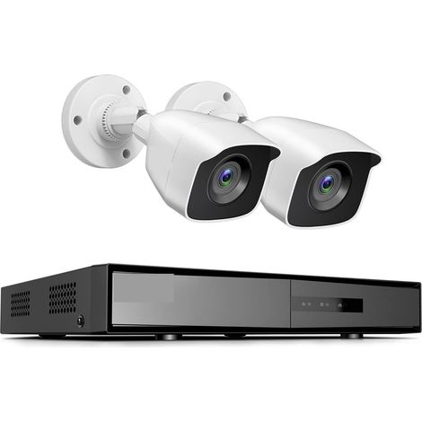 Système de caméra de sécurité à domicile 4CH DVR système de vidéosurveillance 2 pièces/4 pièces 2MP IR caméras de sécurité extérieures 1080P TVI CCTV DVR 1280TVL Kit de Surveillance ( Size : 1T , Colo (1/5)