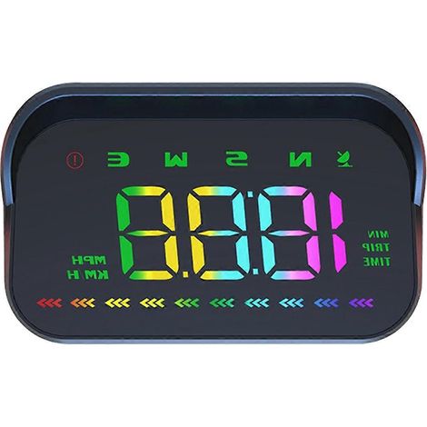 Affichage tête haute GPS pour voiture (HUD) : compteur de vitesse en MPH et km/h, projecteur de boussole. (1/5)