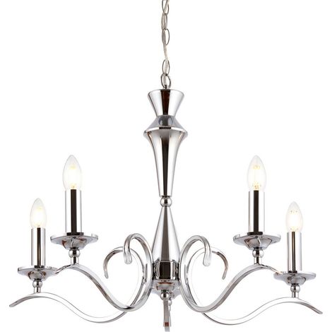 Endon Kora - Candela a soffitto a 5 luci multibraccio cromata, E14 (1/5)