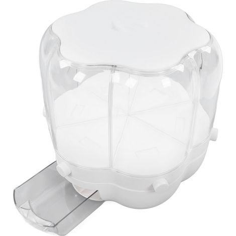 Boîte à Riz Tournante 6 Compartments Grande Capacité 6.5kg pour Cuisine - Blanc