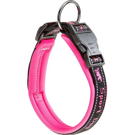 Ferplast SPORT DOG C  Collare per cani con imbottitura soft. Varie misure e colori fluo.. Variante C25/45 - Misure: A: 35-45 cm B: 25 mm - Fucsia