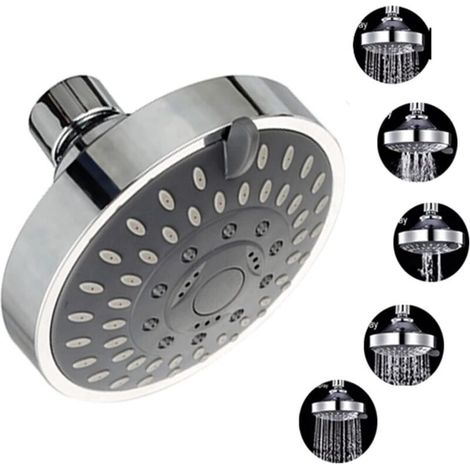 Pommeau de douche suspendu multifonction à 5 vitesses, buse ABS, économie d'eau, massage, brumisateur, douche de salle de bain d'hôtel (1/4)