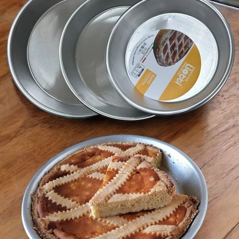 Tris Teglie Ruoti Per Pastiera Crostata Dolci Tradizionali Stampo In Alluminio 22-26-38cm