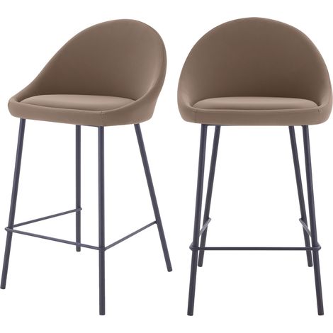Silla de bar Misty de altura media marrón 65cm (juego de 2)