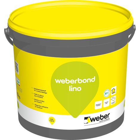 Weber Saint-Gobain Colle acrylique pour Lino, 13kg , Sans solvant, linoléum, Weberbond Lino (1/4)