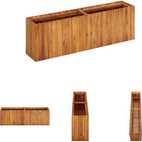 Garten-Hochbeet 150 x 30 x 50 cm Massivholz Akazie (1/5)