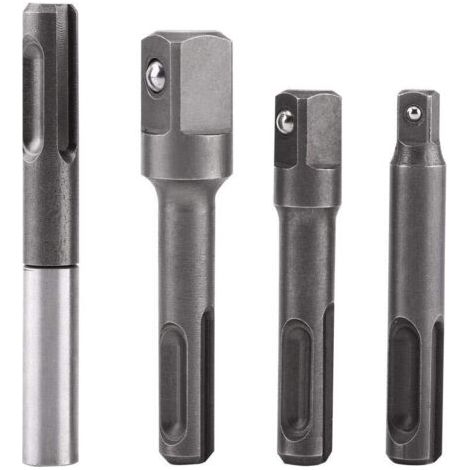 Jeu de porte-embouts SDS (1/4", 3/8", 1/2"), rallonge magnétique pour tournevis SDS-Plus (1/4)