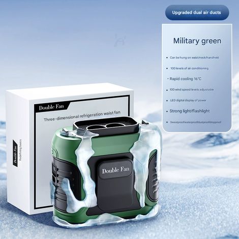 Ventilateur de taille portable, ventilateur pouvant être porté sur une chemise ou une ceinture, léger, rechargeable, pour les activités de plein air (1/5)