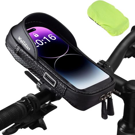 Support de téléphone pour vélo, sacoche de cadre avant étanche en EVA avec housse de pluie, accessoires pour cyclistes hommes. (1/5)