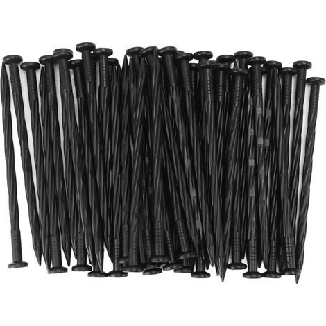 Piquets de bordure en nylon spiralé – Lot de 50, 20 cm, résistants aux intempéries, pour pavés, géotextile et tentes de jardin (1/5)