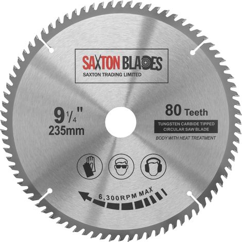 lame de scie circulaire pour le bois 235 mm x 30 mm alésage x 80 dents compatible avec Bosch Makita Dewalt (1/5)