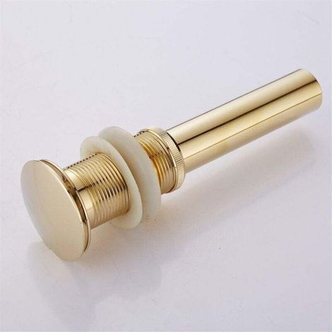 Moderne Pop-up Rétro Bouchon Bonde de Lavabo Vidange Clic-clac sans Trop-Plein en Laiton Bronzé Universel Valve Draineur d’Evier Vasque Siphon sans Trou de Débordement Poli- sans Trop-Plein (1/5)