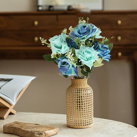 Roses artificielles en mousse de 31 cm avec tige, parfaites pour les bouquets de mariage à faire soi-même, les fêtes prénuptiales et la décoration intérieure.