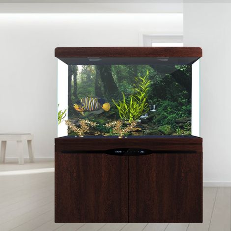 Autocollant adhésif en PVC pour aquarium, motif rivière et bois verts, décoration pour aquarium(s) (1/5)