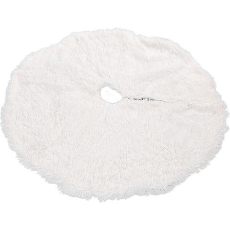 Jupes d'Arbre de Noël Blanches Luxueuses en Peluche Dense et Écologique (1/5)