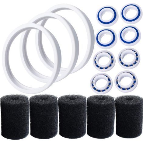 C10 Pneumatiques adaptables de rechange Compatible avec Polaris 180 280 360 380 Robot nettoyeur piscine avec C60 roulements à billes de roue et 9-100-3105 Épurateur de tuyau de balayage (1/3)