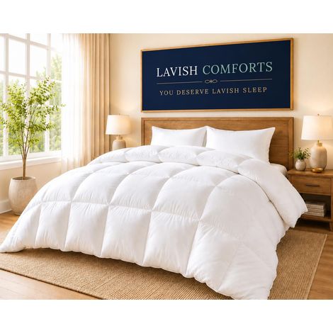 Couette épaisse et Moelleuse en Duvet Alternatif pour très Grand lit pour Toutes Les Saisons Collection hôtel très Grand lit Blanc (1/5)