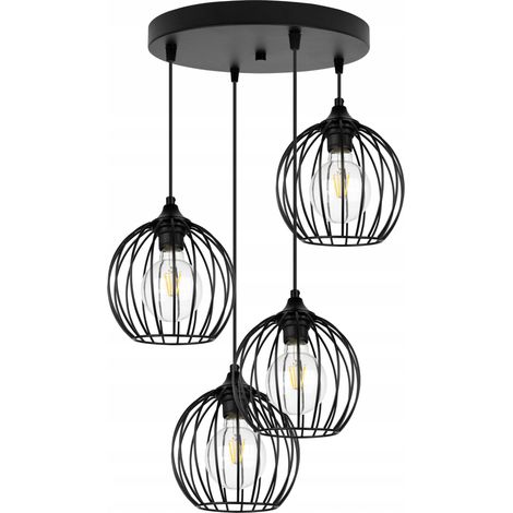 LUSTRE À LED LOFT À SUSPENSION EN FIL NOIR