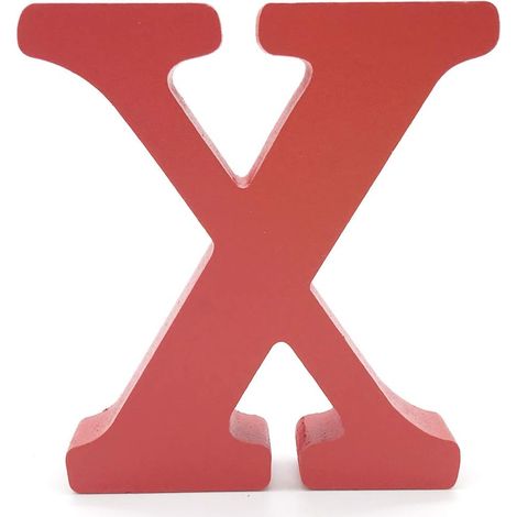 MINKUROW Lettere in Legno (X) Rosse 1 pz 10 cm A-Z Alfabeto Inglese Fai da Te Ornamenti Artigianali per la Decorazione Domestica di Nozze Compleanno Feste Accessori