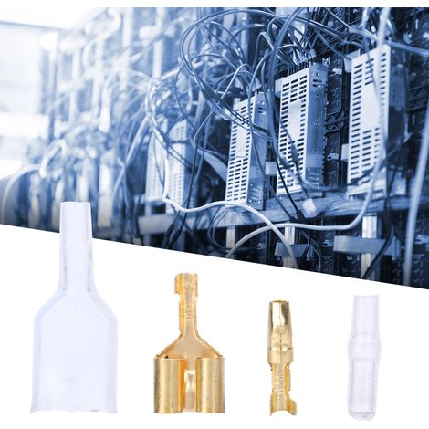 20 kits connecteurs à sertir balle femelle/mâle 1 à 2 laiton étamé doré gaines caoutchouc transparentes ignifuges haute fréquence 4mm 3.9mm 7.8mm câble (1/5)