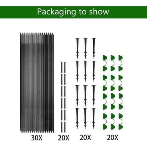 30pcs jardinage plantes fleurs légumes serres protection contre les oiseaux animaux stand set Fiber stick anti - bug Mesh arche set (1/3)