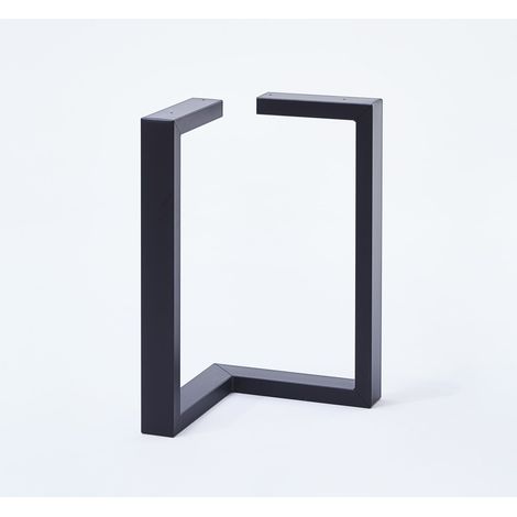 Lot de 2 pieds de meuble noir forme Triangle pour table (1/5)