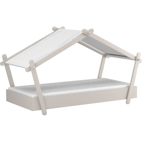 Lit cabane enfant moderne gris clair Mallaury (1/5)