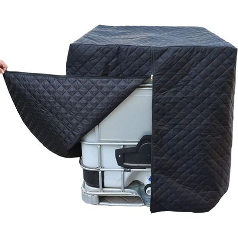 IBC Couvercle de réservoir, IBC, isolation thermique, protection contre la pluie, protection IBC, protection contre le gel, protection pour réservoir IBC, conteneur, réservoir d'eau de pluie (noir) (1/5)